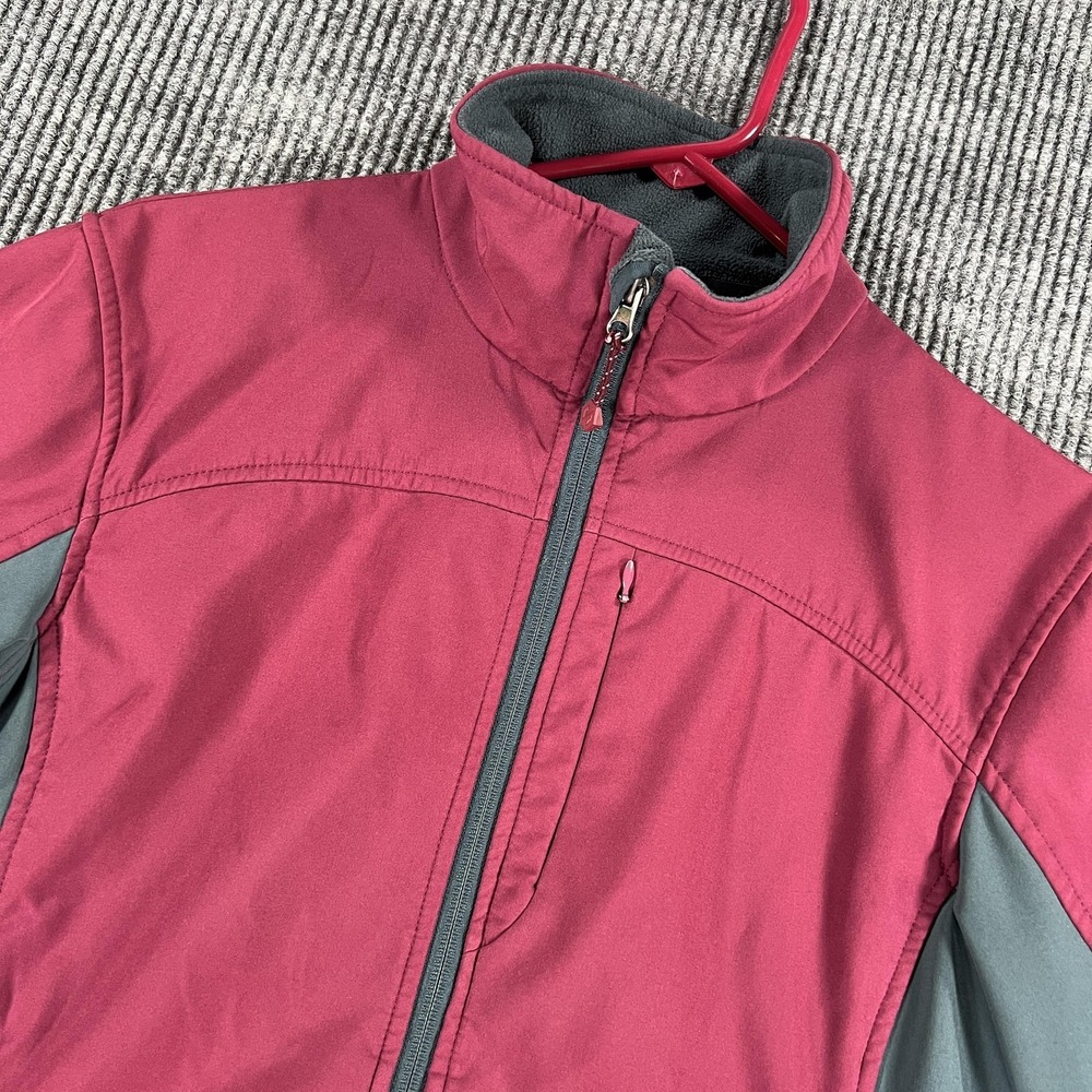Black Diamond Jacket Womens Medium Red Gray Softshell Fleece Lined Full Zip